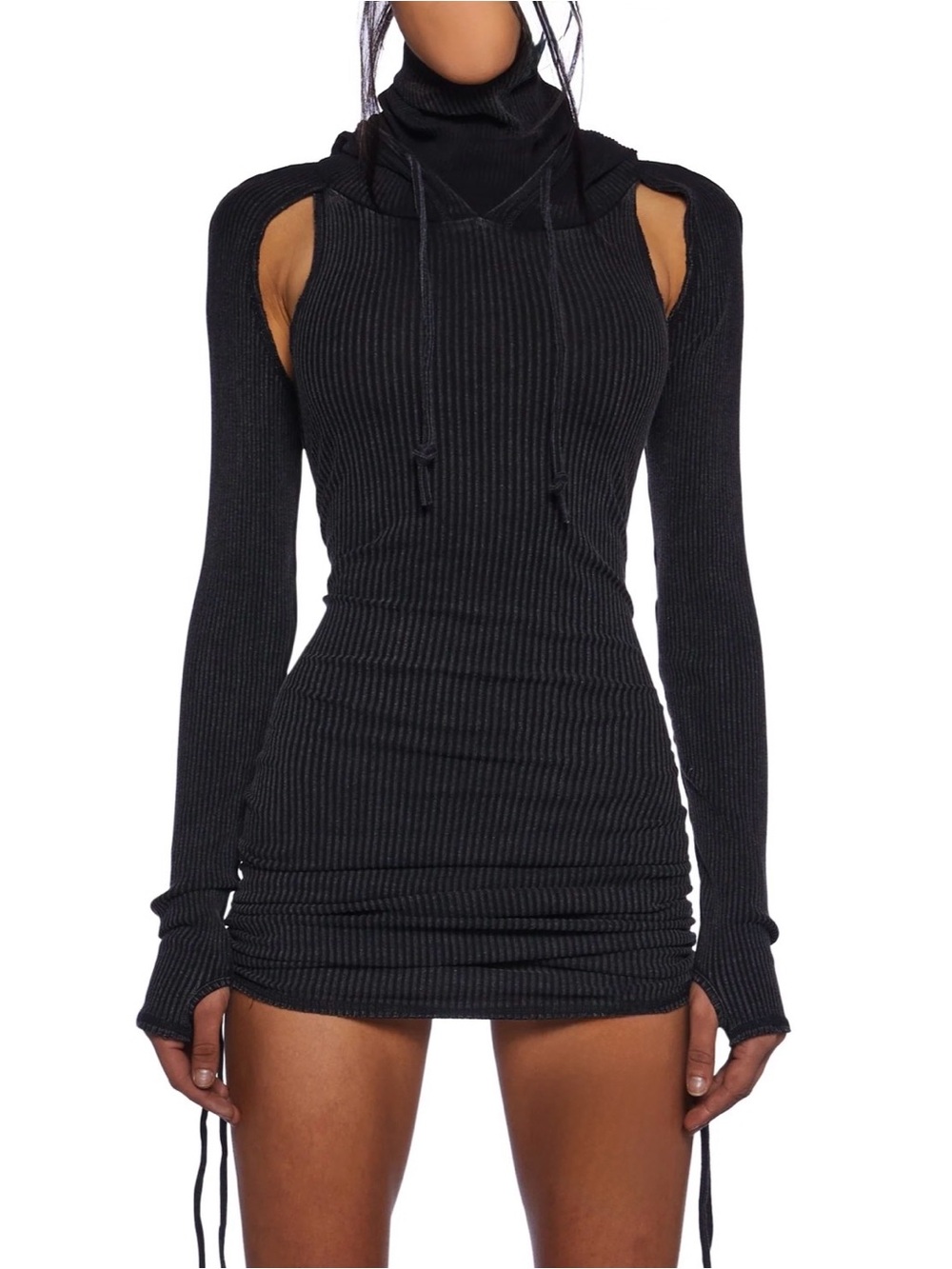 Cutout Ruched Minidress - Size L